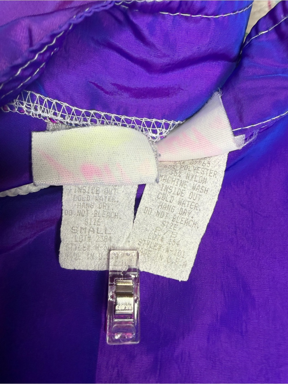 VTG 90s Y2K Surf Style Purple Iridescent Windbreaker Jacket & Board Shorts SM - Picture 13 of 15